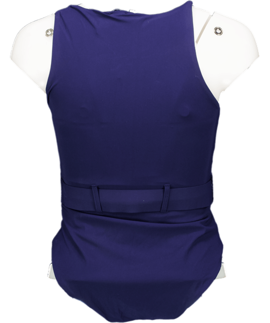 Lula Ru Navy Blue Belted Swimsuit UK S - Reliked