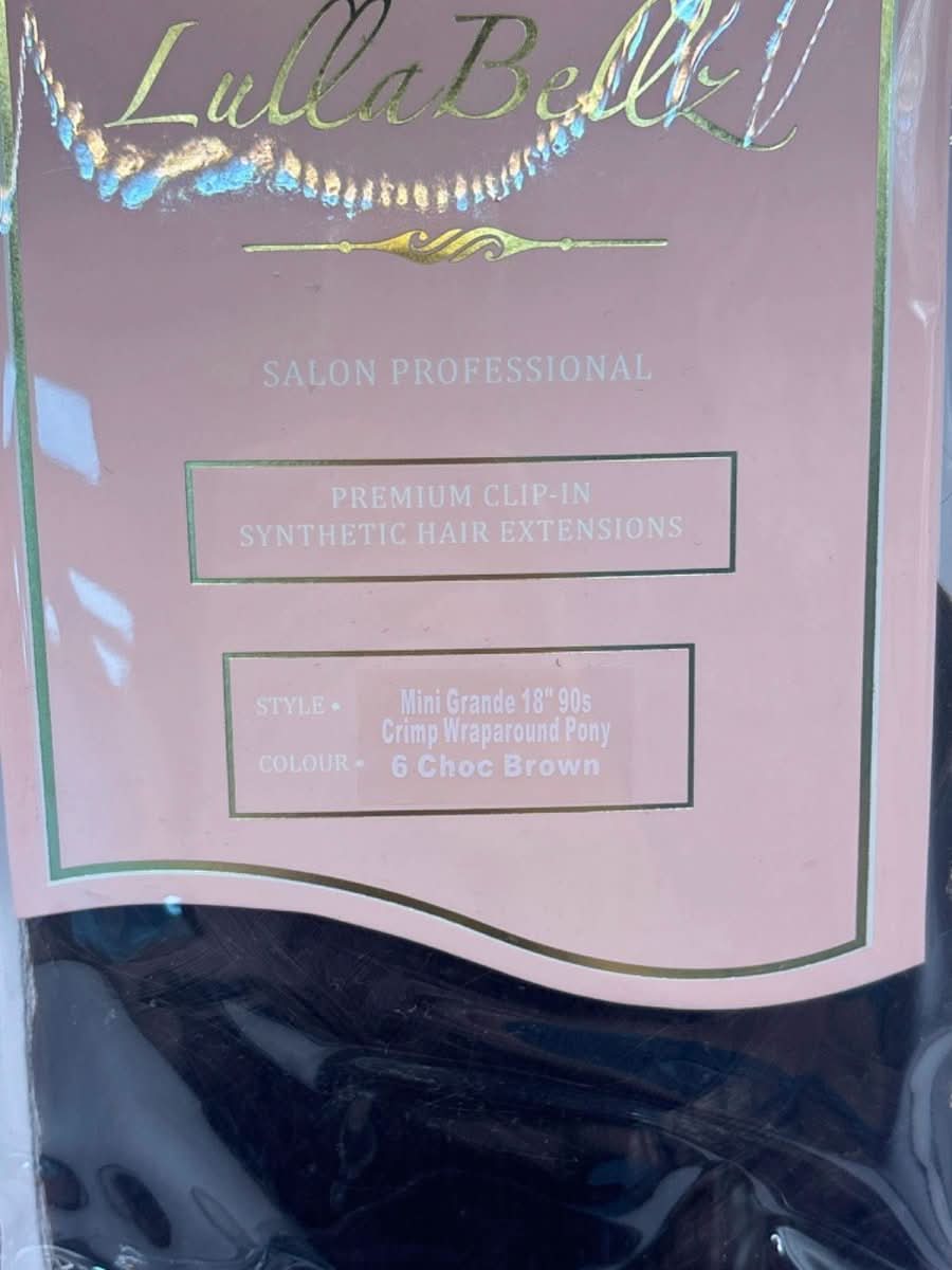 LullaBellz Mini Grande Crimp Wraparound Pony 6 Choc Brown - Reliked