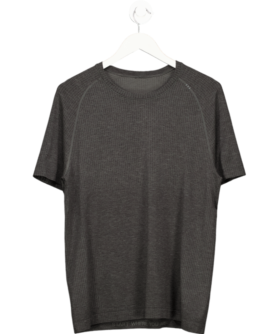 Lululemon Black Metal Vent Tech Short - sleeve Shirt UK M - Reliked