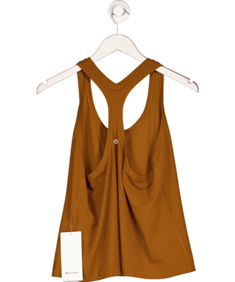 Lululemon Brown Cool Racerback Short Tank Top Nulu UK 18 - Reliked