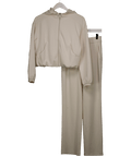 Lululemon Cream Softstreme Full - zip Hoodie And Joggers UK 6 - Reliked