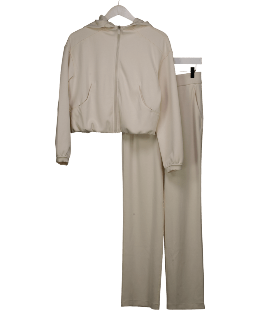 Lululemon Cream Softstreme Full - zip Hoodie And Joggers UK 6 - Reliked
