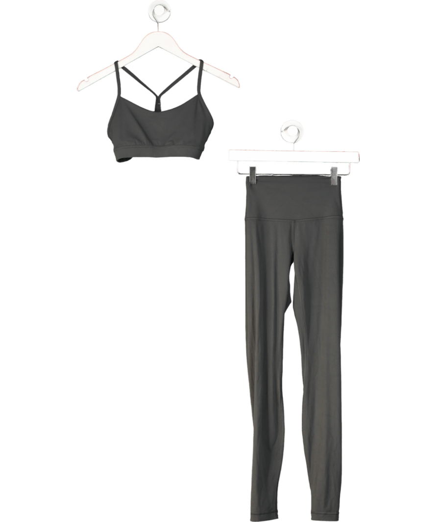 Lululemon Grey Sports Bra And Leggings UK XS - Reliked