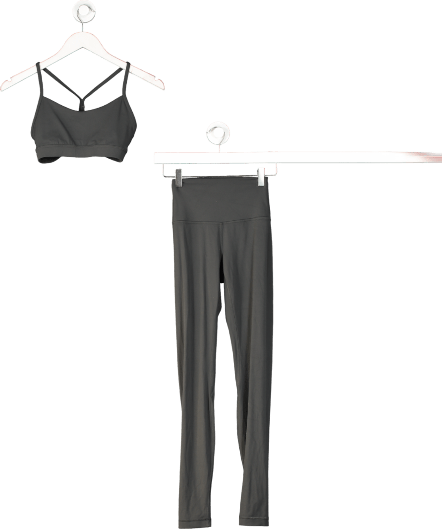 Lululemon Grey Sports Bra And Leggings UK XS - Reliked