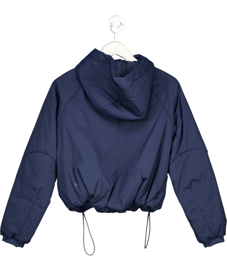 Lululemon Navy Blue Short Hooded Primaloft Jacket UK XXS - Reliked