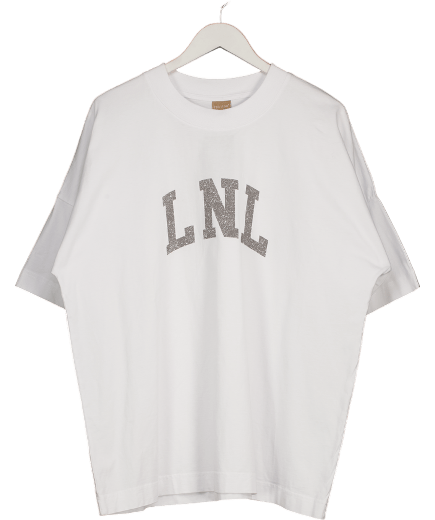 lunilow Lnl Unisex Organic Cotton Oversized T-shirt White UK L - Reliked