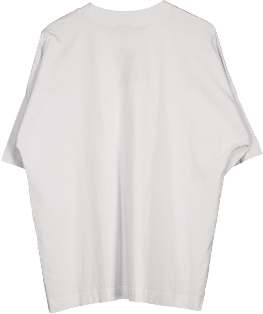 lunilow Lnl Unisex Organic Cotton Oversized T-shirt White UK L - Reliked