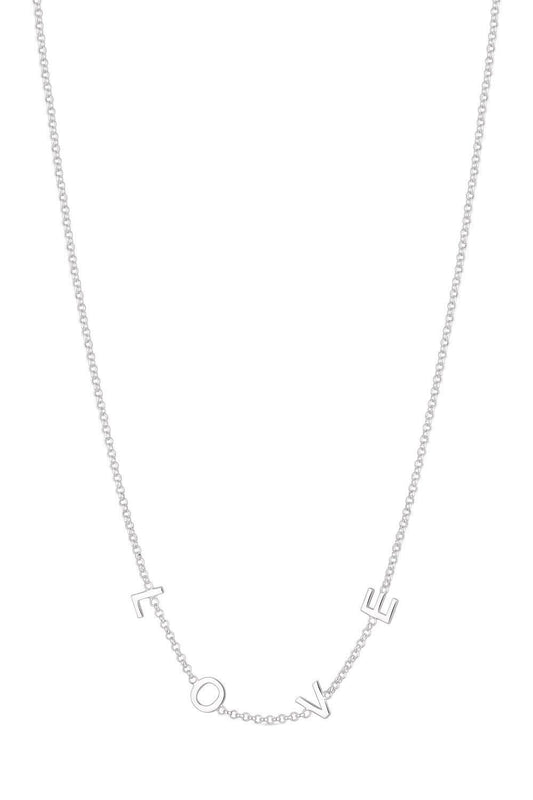 SIMPLY SILVER 925 Sterling Silver Love Initial Necklace One Size