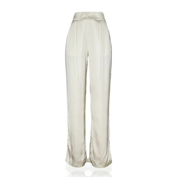 Sézane Beige Georgio wide leg viscose Trousers UK 6