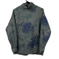 Free People Green Floral Turtle Neck Sweatshirt UK S