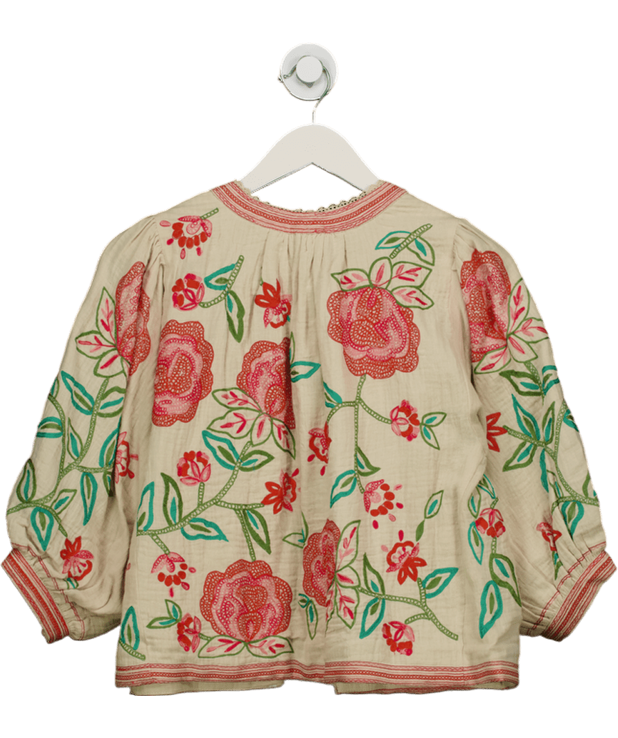 M.A.B.E Cream Lucia Embellished Jacket Multi UK M - Reliked