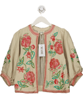 M.A.B.E Cream Lucia Embellished Jacket Multi UK M - Reliked