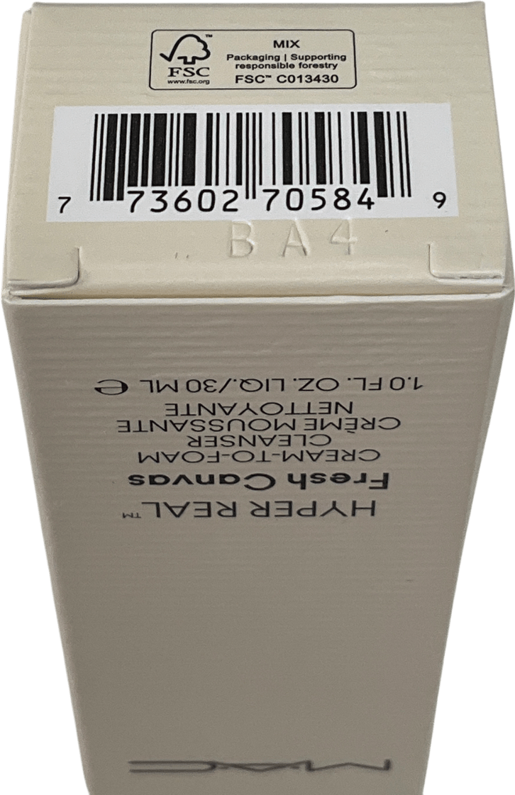 MAC Hyper Real Fresh Canvas Cream To Foam Cleanser 30ml - Reliked