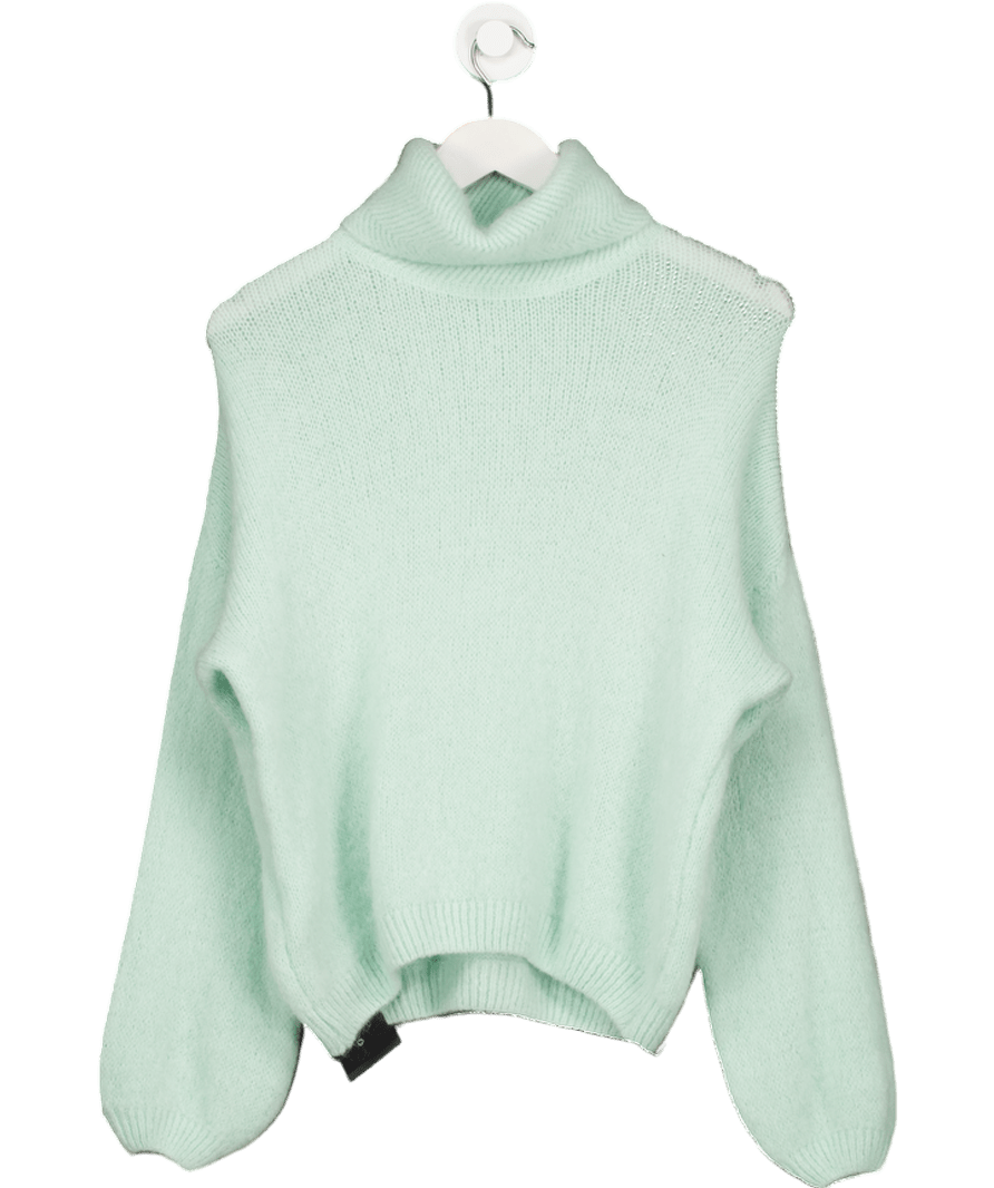 Made in Italy Supersoft Baby Alpaca Blend Roll Neck Jumper - Mint Green UK M - Reliked