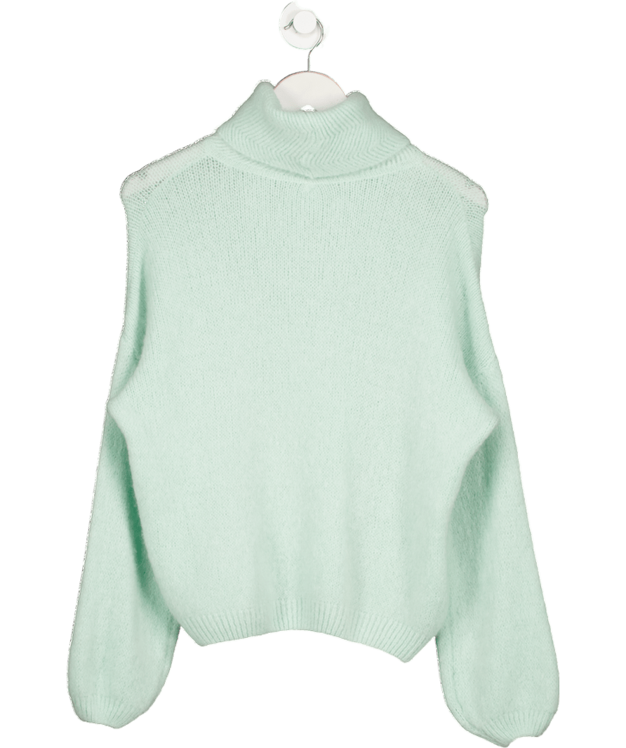 Made in Italy Supersoft Baby Alpaca Blend Roll Neck Jumper - Mint Green UK M - Reliked