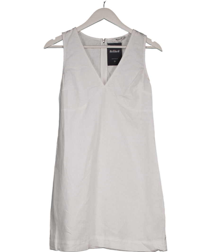 Madewell White The Ariana V - neck Mini Dress UK XS - Reliked