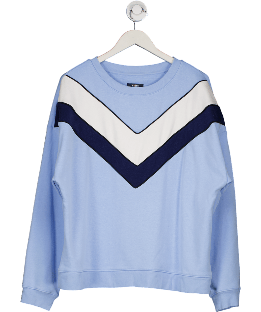 MAEVE By Anthropologie Blue Chevron Sweatshirt UK XL - Reliked