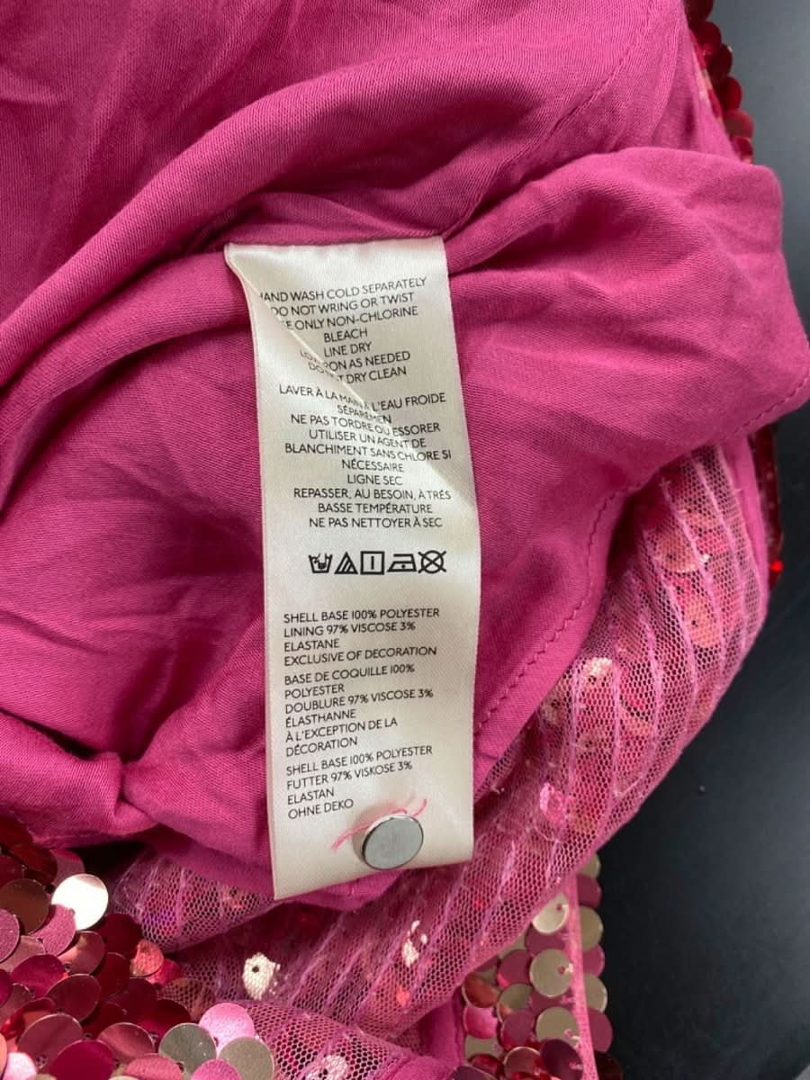 Maeve Pink Sequin Open - Back Mini Dress Medium - Reliked