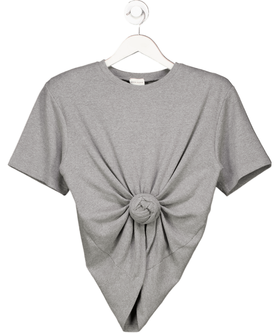 Magda Butrym Grey Knotted Cotton T-shirt Fr36 UK 8 - Reliked