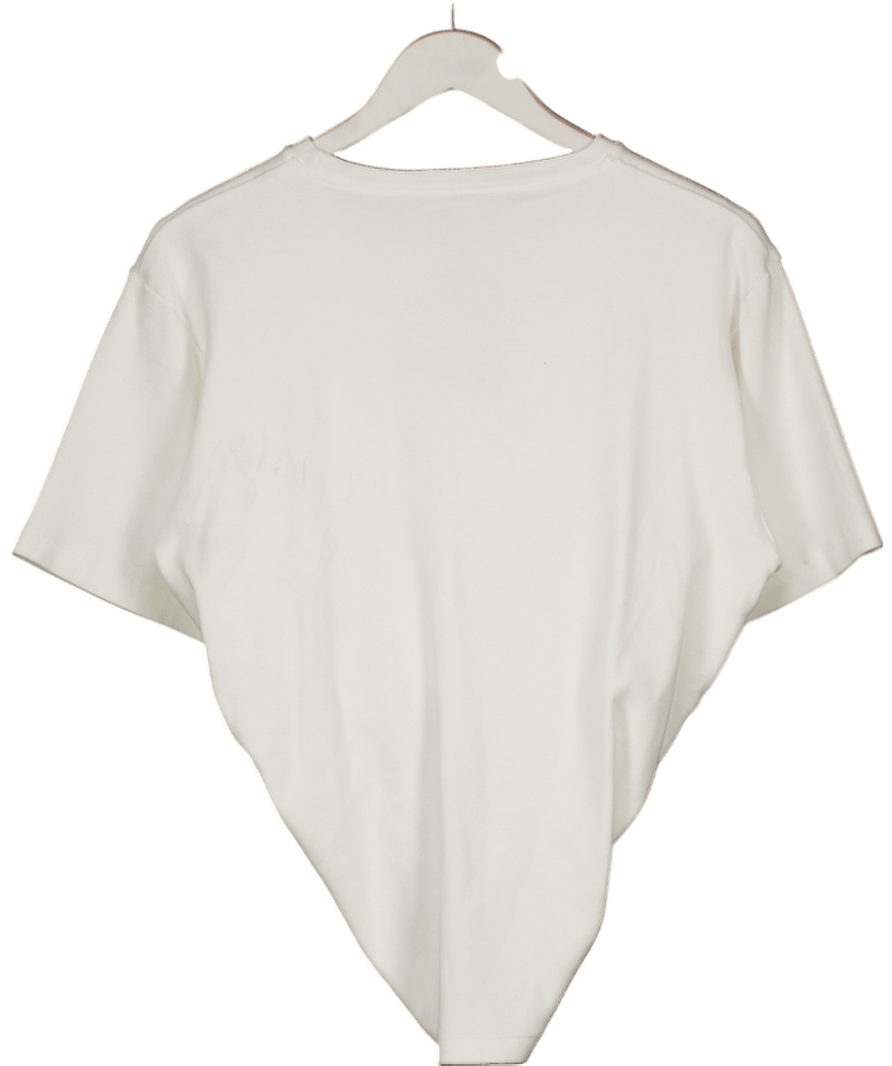 Magda Butrym White Knotted Cotton T-shirt UK 8 - Reliked