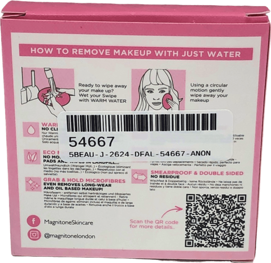 Magnitone London Wipeout Swipes Eco Friendly Microfibre Makeup Removal Pads - Reliked
