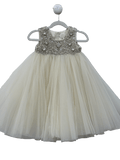Maison Ava Cream Tulle Crystal Embellished Dress 4 Years - Reliked