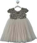 Maison Ava Pink Pleated Tulle Crystal Dress 4 Years - Reliked