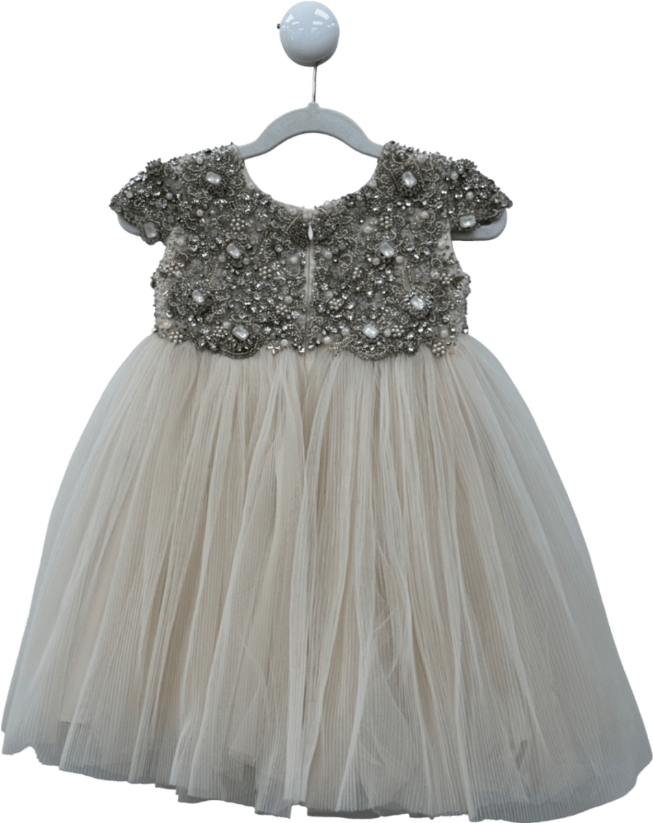 Maison Ava Pink Pleated Tulle Crystal Dress 4 Years - Reliked