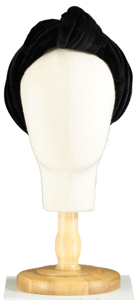 Maison Michel Black Velvet Turban Headband OS - Reliked