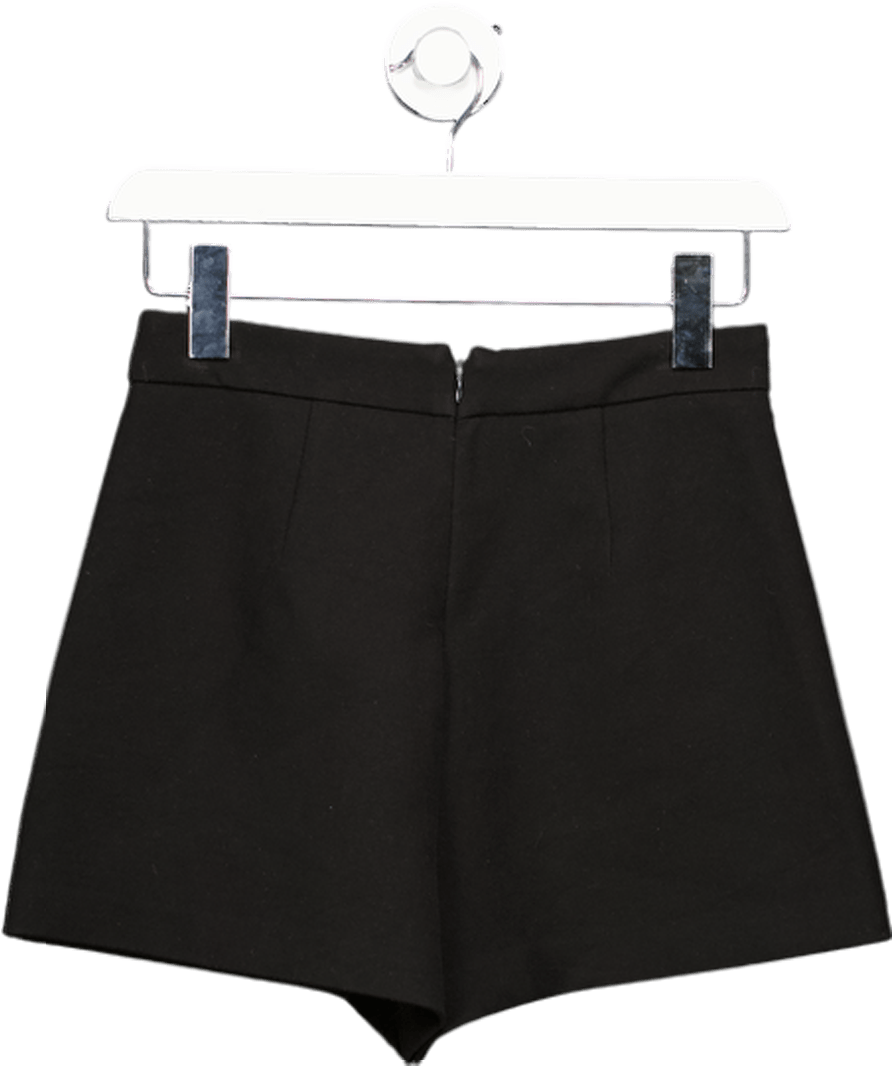 Maje Black Crepe Shorts With Lace Frill Detail Fr36 UK 8 - Reliked