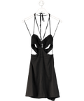 Maje Black Cutout Crepe Halterneck Mini Dress UK S - Reliked