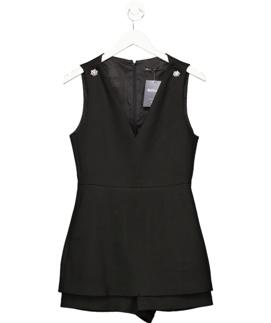 Maje Black Irisa Embellished Woven Playsuit Fr38 UK 10 - Reliked