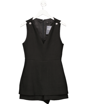 Maje Black Irisa Embellished Woven Playsuit Fr38 UK 10