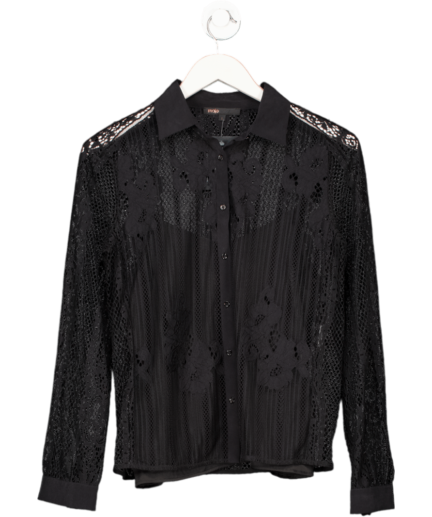 Maje Black Lace Shirt With Camisole UK 8 - Reliked
