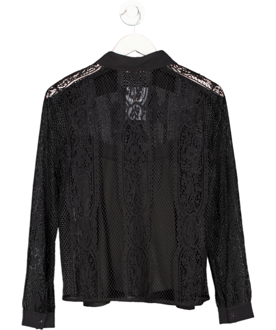 Maje Black Lace Shirt With Camisole UK 8 - Reliked