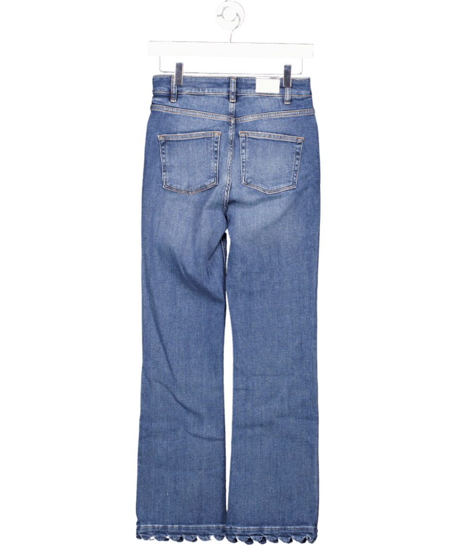 Maje Blue Plumy Scalloped - hem High - rise Stretch - denim Jeans Fr36 UK 8 - Reliked