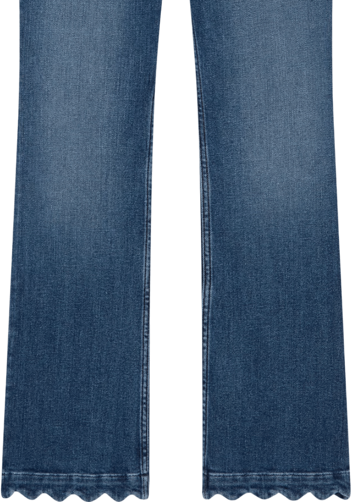 Maje Blue Plumy Scalloped - hem High - rise Stretch - denim Jeans Fr36 UK 8 - Reliked