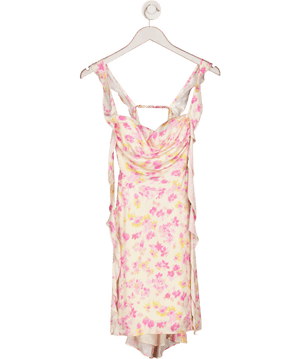 Maje Cream Imprime Fleur Rose dress UK 8