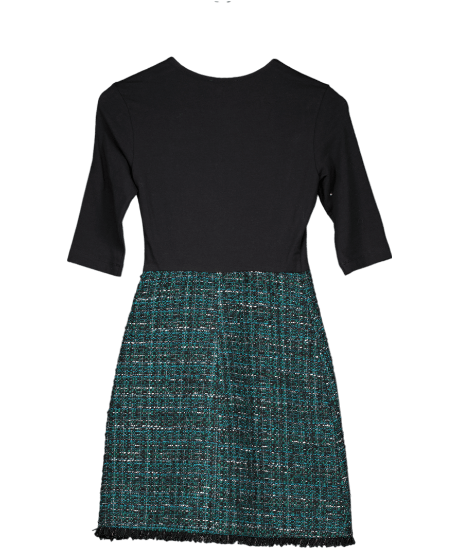 Maje Green Stretch Metallic Bouclé - tweed Mini Dress And Jacket Set Fr34 UK 6 - Reliked