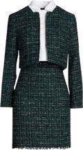 Maje Green Stretch Metallic Bouclé - tweed Mini Dress And Jacket Set Fr34 UK 6 - Reliked
