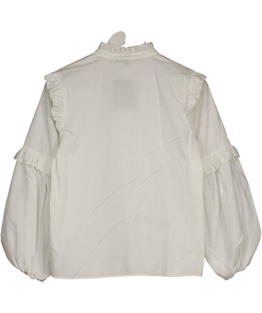 Maje White Loutan Cotton - poplin Shirt Sz2 UK S - Reliked