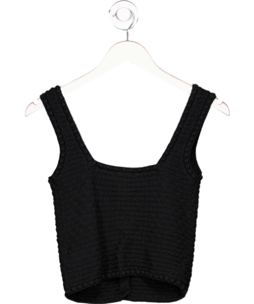 Majorelle Black Evaline Cotton Top With Gold Buttons UK XS - Reliked