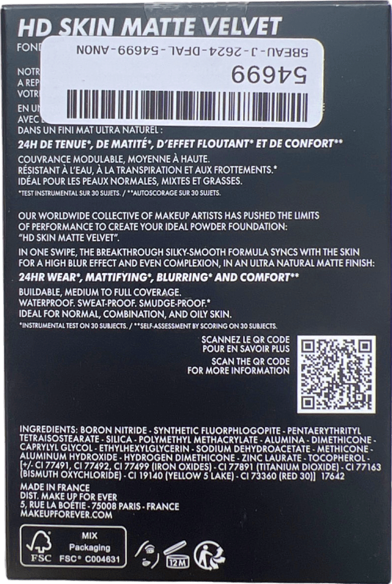 Make Up For Ever HD Skin Matte Velvet Blurring Powder Foundation 4Y70 11 g - Reliked