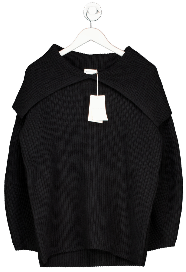 Malene Birger Black Fevila Ribbed Wool Oversize Sweater UK XS - Reliked
