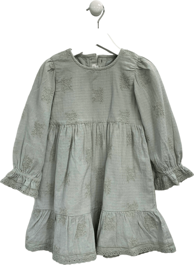 Mamas & Papas Sage Green Embroidered Dress 2 - 3 years - Reliked