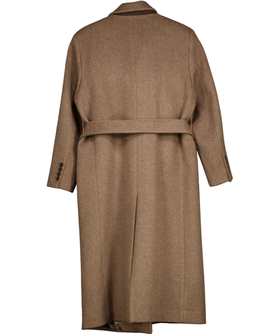 Mamu studios Brown Asya Wool Double Breasted Coat UK S - Reliked