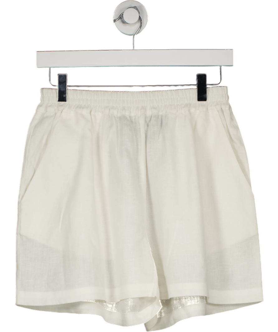 MANDIBREEZE 100% Linen Gigi Shorts White UK M - Reliked