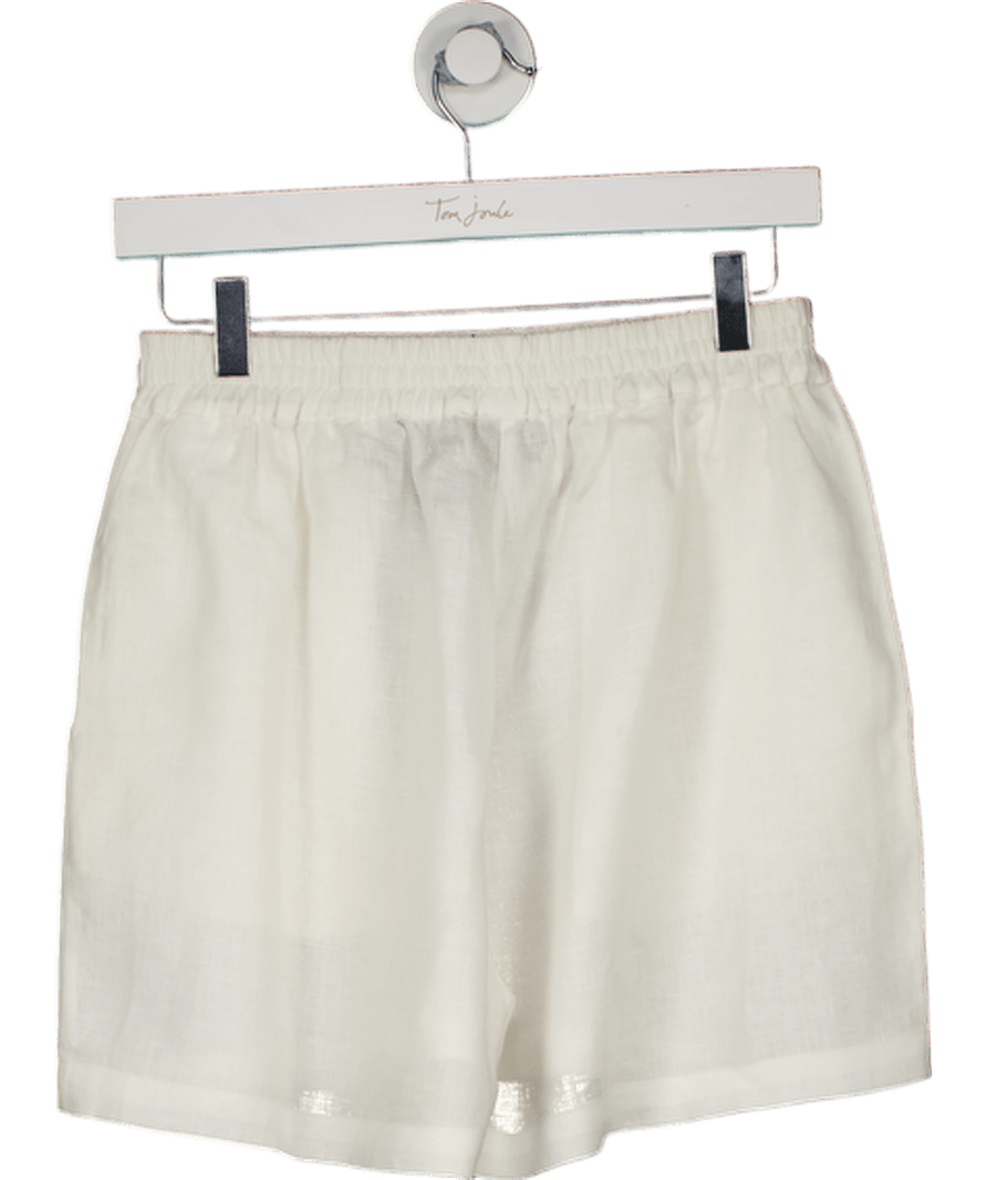 MANDIBREEZE 100% Linen Gigi Shorts White UK M - Reliked