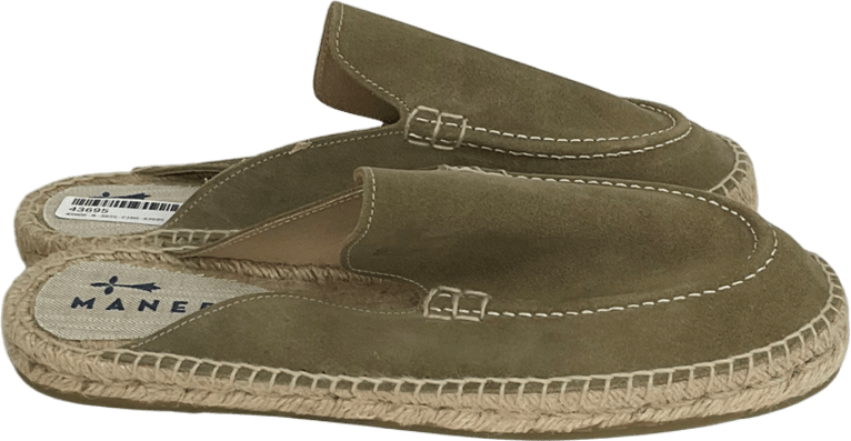 Manebi Beige Suede Traveler Loafers Mules Hamptons UK 9 EU 43 👞 - Reliked
