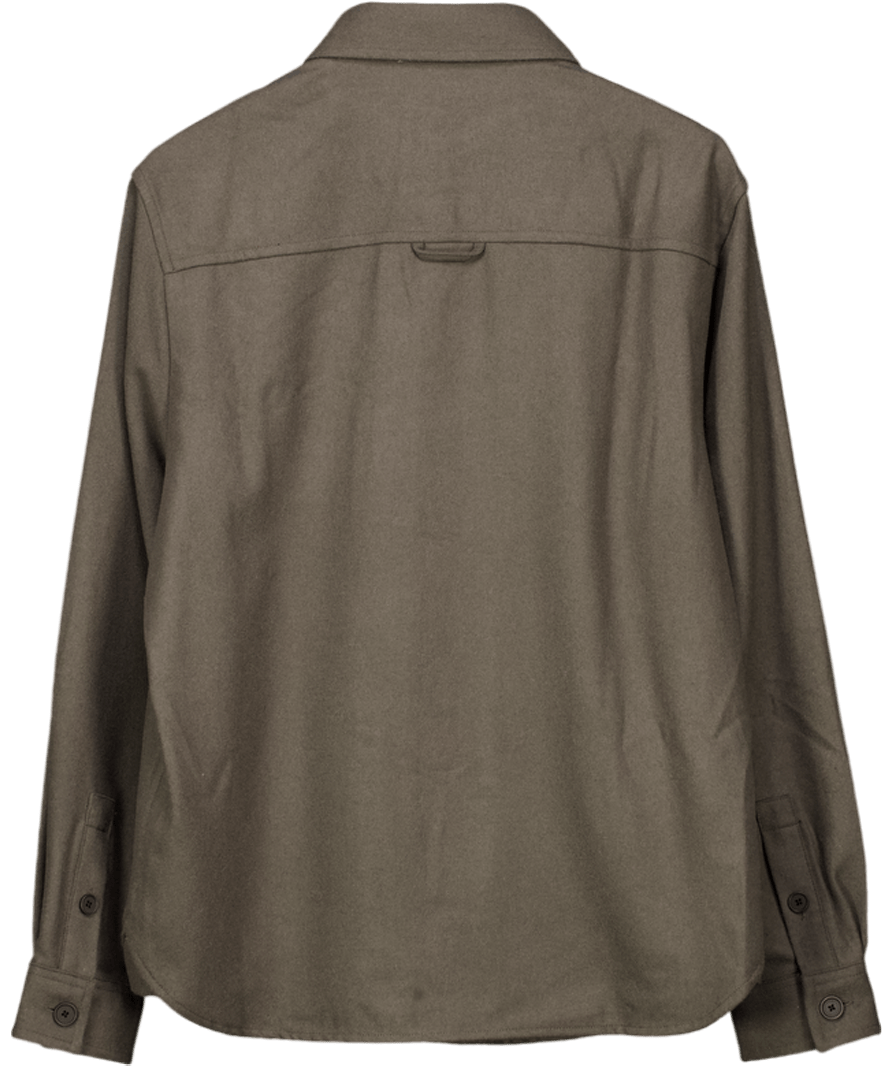 MANGO Beige Brushed Flannel Overshirt UK M - Reliked